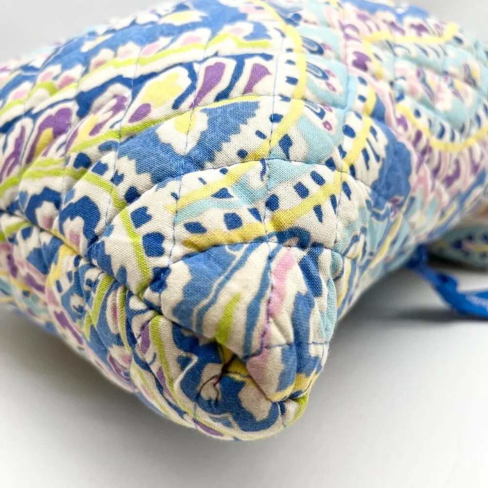 Vera Bradley Capri Blue Cotton Crossbody With Wristlet & Glasses Case_9